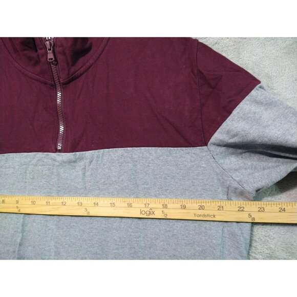 American Eagle Sweater Men Large Striped Standard Fit Pullover 1/4 Zip Mock Neck - Picture 3 of 8